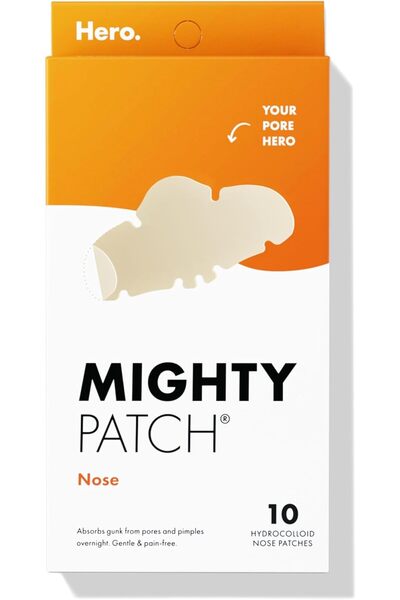 Mighty Patch الأنف من هيرو كوزماتيكس - لصقات هيدروكولويدية كبيرة جدًا لمسام الأنف، والبثور، والبقع الزيتية