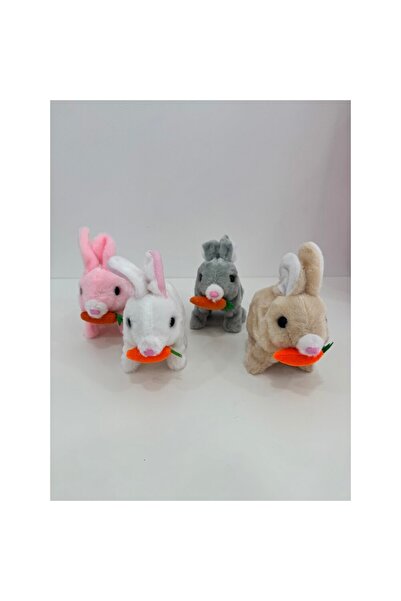 RIDVAN Pilli Sesli Ve Işıklı Zıplayan Peluş Tavşan Tekli.