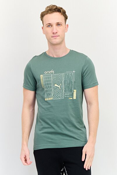 Puma x One8 Men Slim Fit Short Sleeves Outdoor T-Shirt, Sage Green