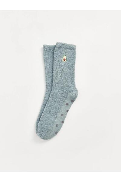 LC Waikiki Lcw Embroidered Anti-Slip Sole Women's Home Socks (W5)