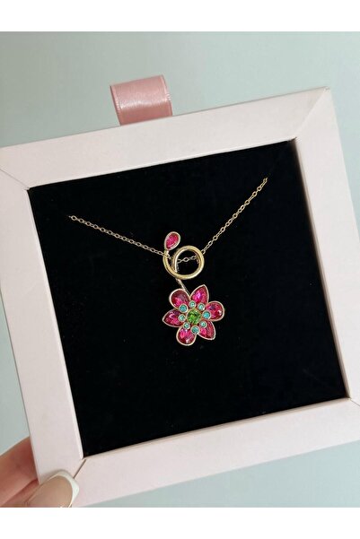 Perry Accesories LDYLLİA KOLYE KARARMAZ ÇELİK ÖZEL TASARIM VIP ÇİÇEK KOLYE SW...