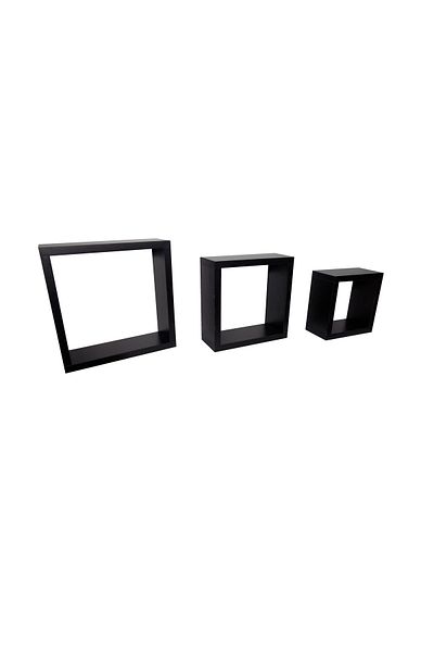 OEM Set of three wall shelf cubes Cubico Black Model CUB-11005