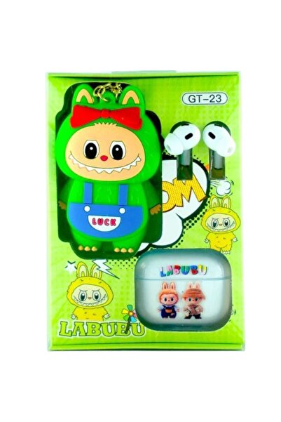 Toybox Labubu Wireless Earbuds With Cute Cartoon Toy - Green