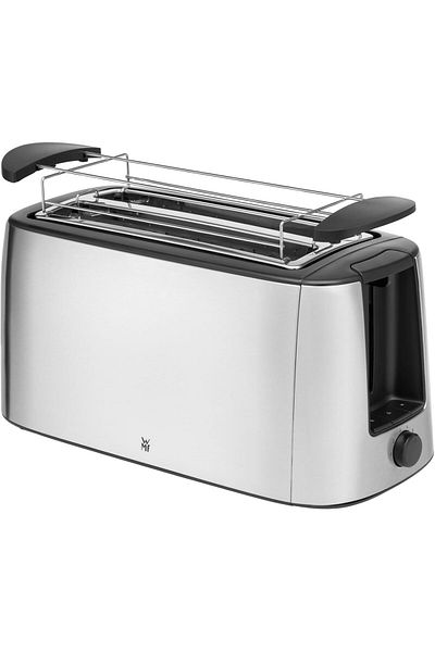 AC BOX Bueno Pro Steel Two-Compartment Long Chamber 6 Heat Settings Silver Toaster 1550 W