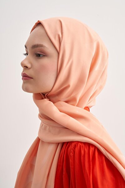carell C Pattern Monogram Cotton Silk Shawl Salmon