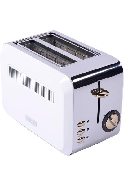 AC BOX Gem Titan Bright Silver White Two Slice Toaster Ac Box 861931