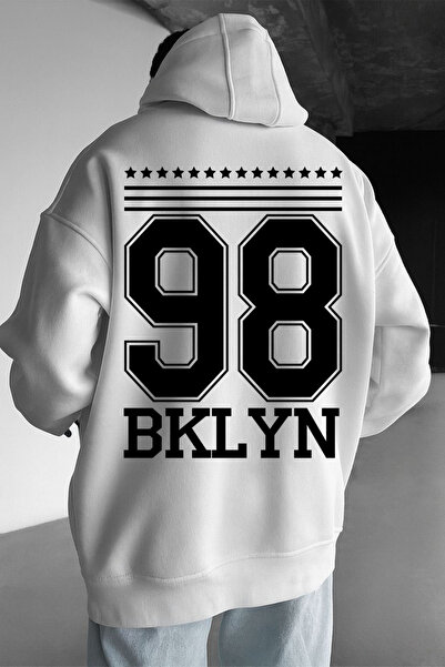 classy moda 98 BKLYN Φούτερ Unisex με στάμπα με κουκούλα – ύφασμα 3 κλωστών