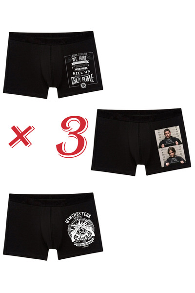 MAGORS BOXER UNISEX CU DESIGN SUPERNATURAL 3 BUCĂȚI (SET DE 3)