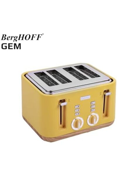 AC BOX Worldwide Gem Natural Yellow Four Slice Toaster Ac Box 861931