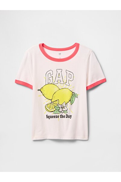 GAP Kız Çocuk Mercan Logo Ringer T-Shirt