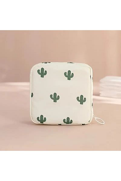 Hobi Kafe Cactus Zippered Women's Pad Storage Bag - Wallet