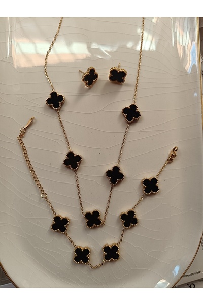 Kudi Steel Stainless Necklace Bracelet Earrings Set