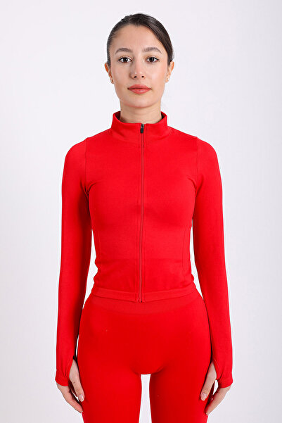 Etto Slim Fit Uzun Kollu Kadın Spor Ceket