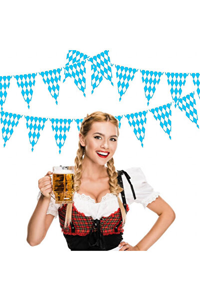 GotGala Set of 2 banners with flags and 20 balloons, polyester/latex, blue/white, 10 m