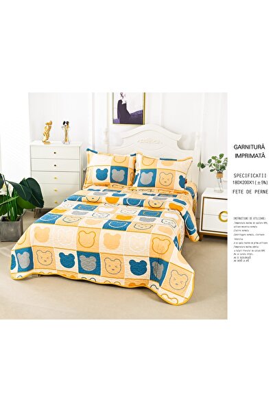 CHIRASO Microfiber Quilted Duvet Set, 3 Pieces, Duvet 180X200 cm, 2 Pillowcases