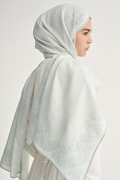 carell Floral Floral Monogram Flush Shawl Water Green