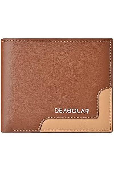 ETG Leather Wallet for Men, RFID Blocking, Multi-Card Wallet with Coin Zipper, Bi-Fold Wallet for Men, B