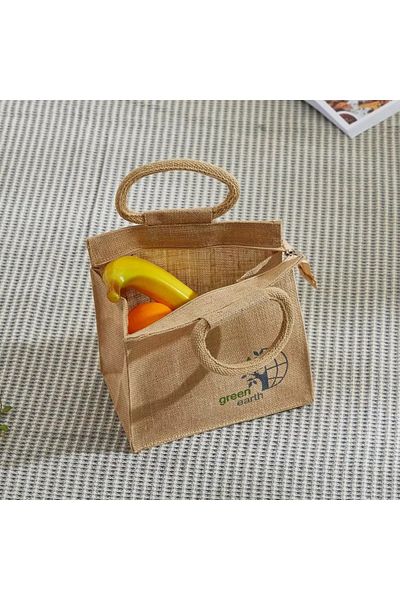 Home Box حقيبة غداء جو جرين متعددة الاستخدامات مصنوعة من الجوت - 25×15×36 سم
