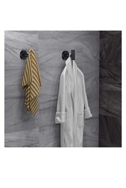 Yelajoy 4 PCS Towel Hooks Bathroom Coat Hook Robe Hook Stainless Steel Heavy Duty Door Hanger,Black