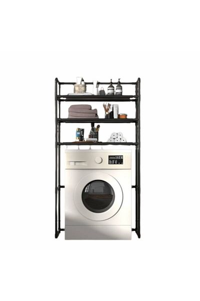 DAR Black Metal 3-Tier Washing Machine Stand – Vertical Organizer 179-9