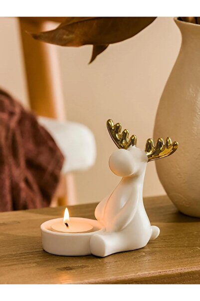 LC Waikiki LCW Geyik Figürlü Seramik Mumluk 10 Cm (W5)