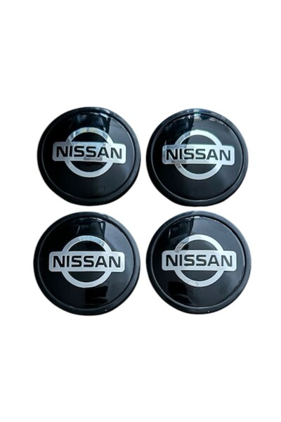 MAF Set de 4 capace de jantă Nissan, 63 mm exterior, 58 mm interior, negre