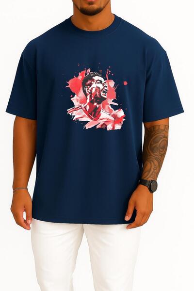 Bahriyeli Collection oversized Μπλουζάκι Unisex με σχέδιο στήθους Splash Cris...