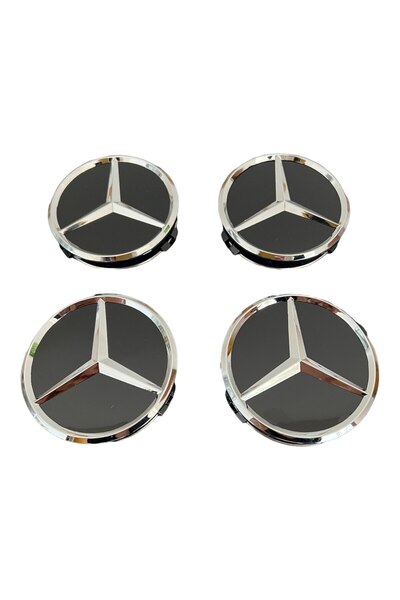 MERCEDES Set 4 capace de roată pentru jante din aliaj 75mm Negre