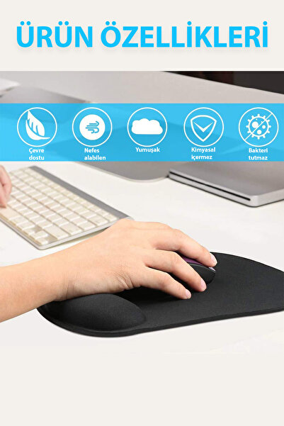 Ganjem Mouse Pad cu suport pentru încheietura mâinii, tip ergonomic de birou, covoraș pentru birou, accesoriu pentru computer și laptop