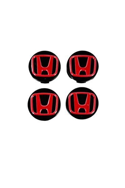 MAF Σετ 4 καπάκια 57mm, HONDA, Μαύρο Κόκκινο, για ζάντες αλουμινίου