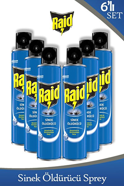 Raid Sivrisinek ve Karasineklere Karşı Sinek Öldürücü Sprey 300 Ml x 6 Adet