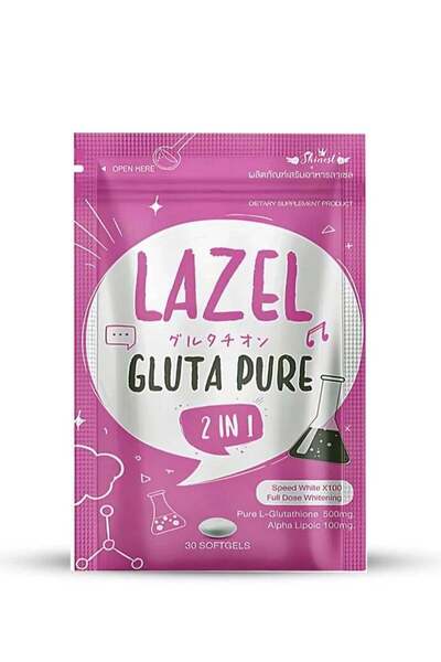 LAZEL جلوتا بيور ٢ في ١، ٣٠ كبسولة هلامية لينة | جلوتاثيون وحمض ألفا ليبويك |...