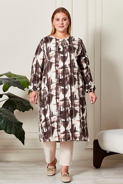 Ferace Women's Plus Size Drawstring Tunic