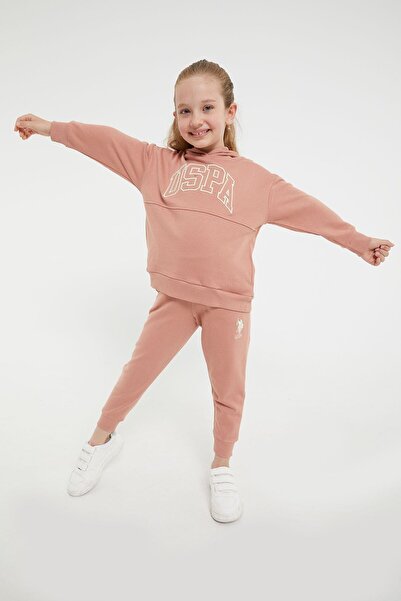 U.S. Polo Assn. U.S. Polo Assn. Girls Tile Red Tracksuit Set