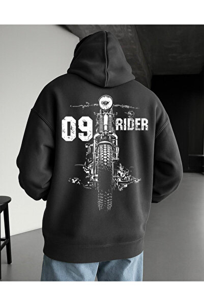 classy moda 09 Rider Motorcycle Printed Hooded Oversize Unisex Φούτερ – ύφασμ...