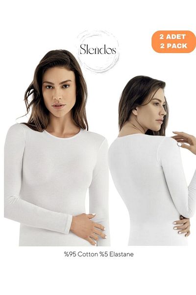 Şahinler Women'S, Basic, 95% Cotton, 5% Elastane Long Sleeve Body