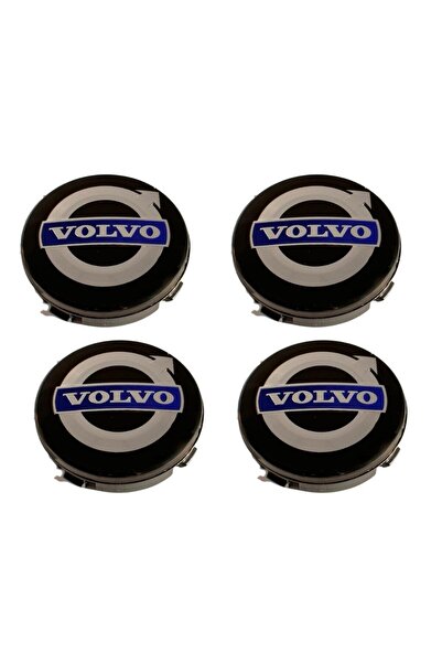 Volvo Set 4 capace jante Volvo, Negru/Albastru, 64mm