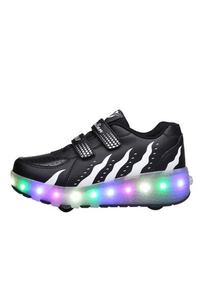 ETG Roller Shoes Girls Boys Wheel Shoes Kids Roller Skates Shoes LED Light Up