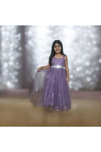 Ahsenimbebe Tulle Hanger Long Girl's Evening Dress