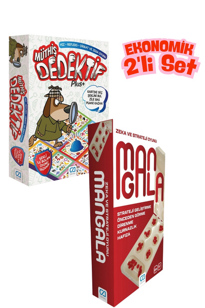 CA Games (2'Li Set ) Müthiş Dedektif Plus Dikkat ve Zeka Aile-Mangala 3+Yaş E...