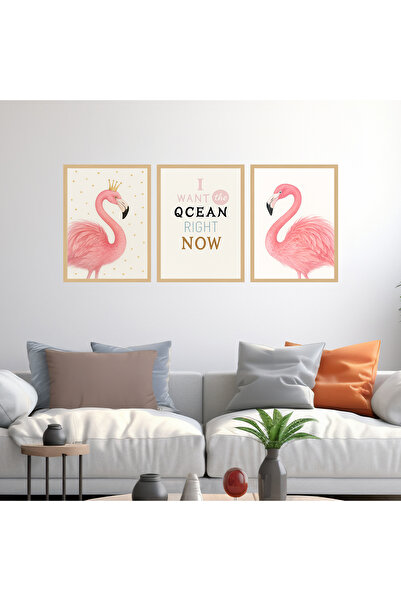 woodsia Set de pictură din lemn MDF cu aspect cadru 3 piese UCMD SET1106