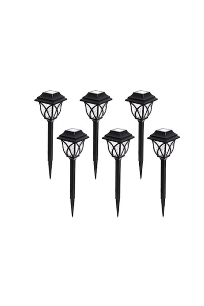 Tai Set 6 lămpi solare pentru grădină - Tip felinar negru