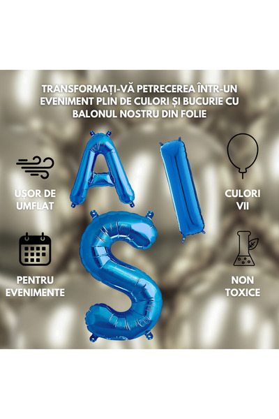 SDEPOT SDEPOT foil balloon, letter T, blue, 40 cm