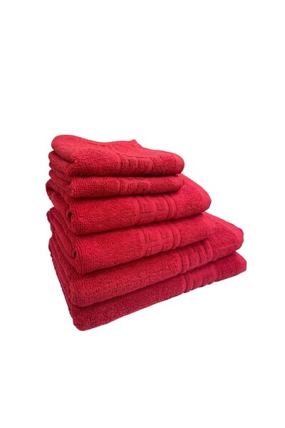 BAOLISHI PAKISTAN Set 6 towels made of 100% Cotton Greek model, 500 gr/m², 2 x 70x130 cm, 2 x 50 x 90 cm and 2 x 30 x