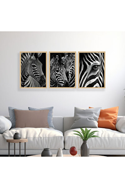 woodsia Set de pictură din lemn MDF cu aspect cadru 3 piese UCMD SET1089