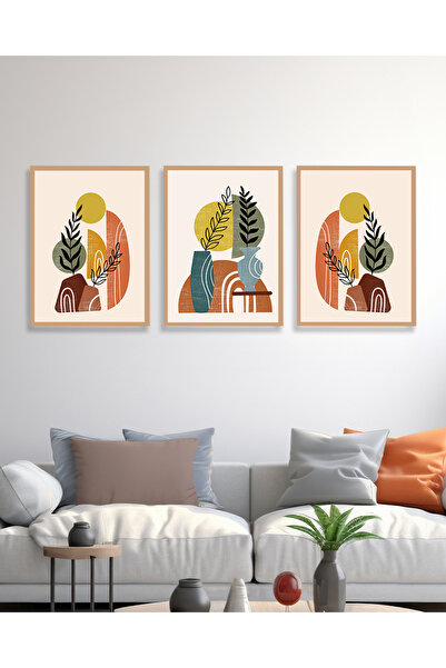 woodsia Set de pictură din lemn MDF cu aspect cadru 3 piese UCMD SET1053