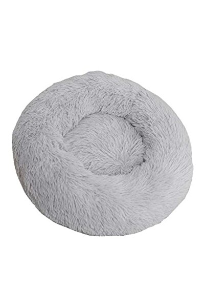 dalip Plush pet bed for cats and dogs, circular shape, 50cm diameter, Grey