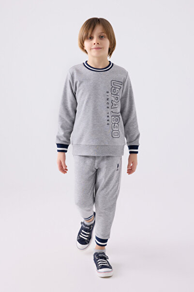 U.S. Polo Assn. U.S. Polo Assn Erkek Çocuk Gri Melanj Eşofman Takımı