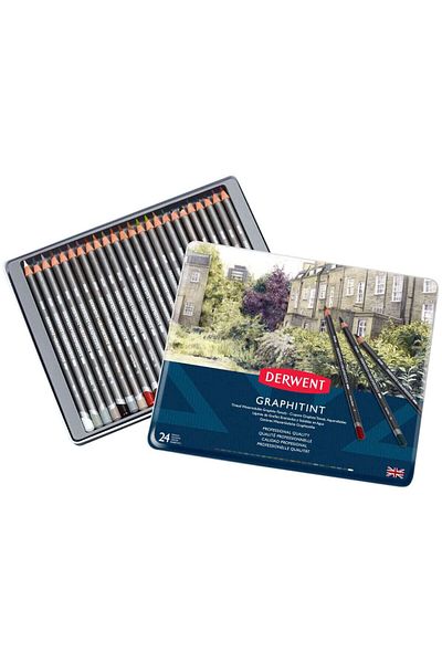 Derwent Graphitint Water Soluble Graphite Pen Set 24Pcs 0700803
