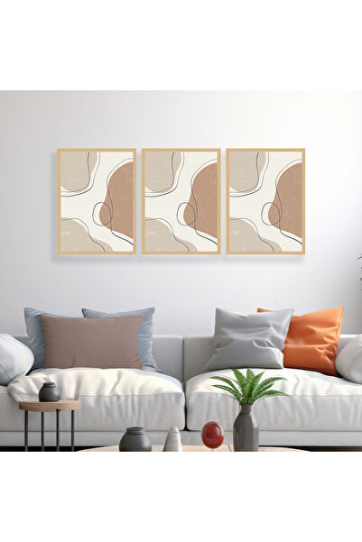 woodsia Set de pictură din lemn MDF cu aspect cadru 3 piese UCMD SET1082